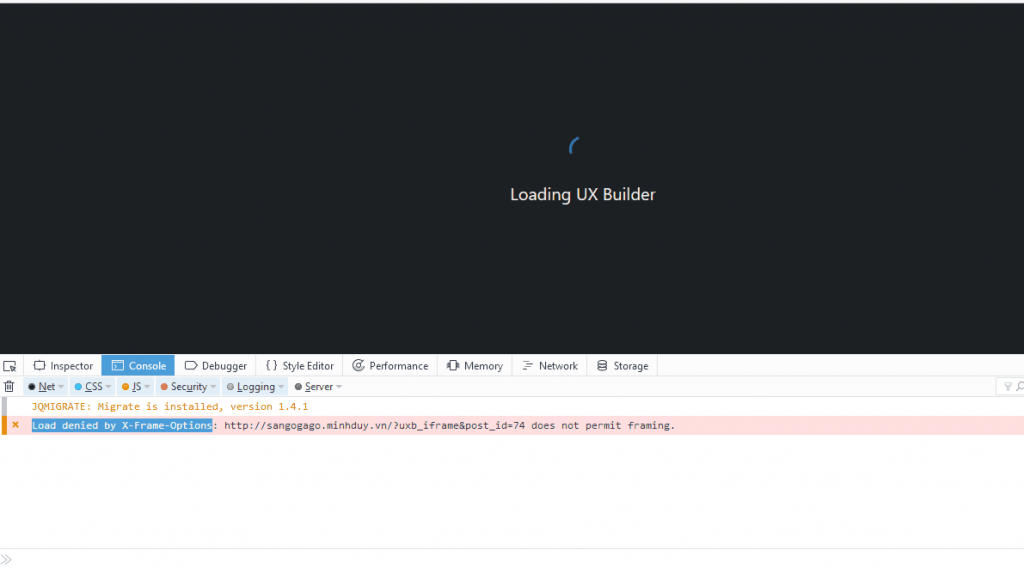 Khắc phục lỗi loading UX-Builder cùng Nam Digital