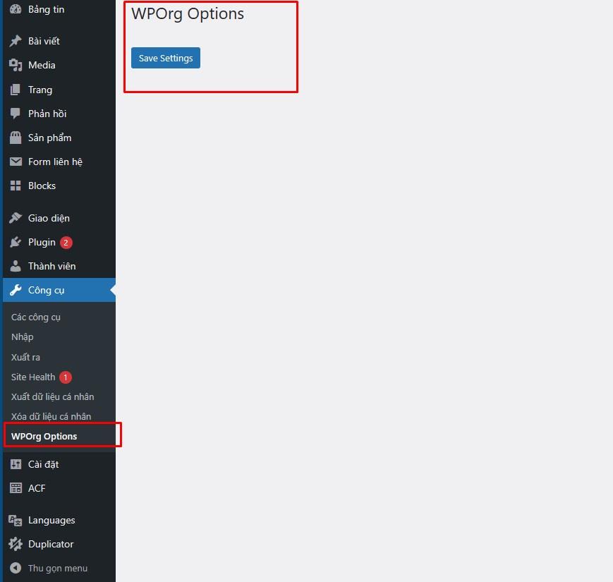 Cách tạo các mục Menu con cho WordPress