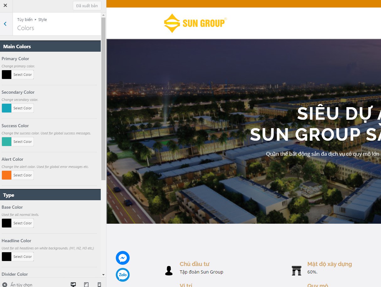 Tinh chỉnh màu sắc của Ux builder chuẩn Ux